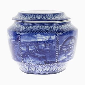 Barattolo da tè antico Transferware in ceramica di Maling Ware Porcelain