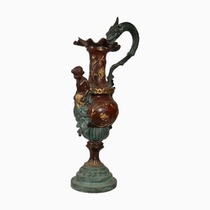 Grandes Aiguières Putti Antiques Empire en Bronze, France, Set de 2