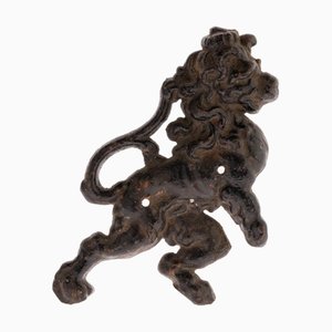 Plaque Murale Lion Rampant Antique en Fonte, 1800s