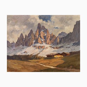 Max Pistorius, gran paisaje de montaña austriaco, pintura al óleo