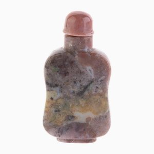 Antike chinesische Schnupftabakflasche aus geschnitztem Achat