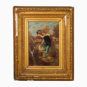 Henri Charles Antoine Baron, Figure romantique française, Peinture à l'huile, Années 1800, Encadrée