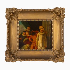 Emile Sacre, Commedia Dellarte, 1800s, Oil Painting