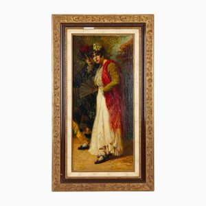 Ernest Marneffe, Figure, Oil Painting, Framed