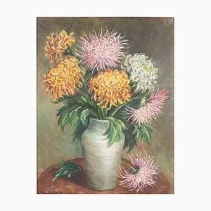 Jaspar, Still Life with Flowers, Oil on Board