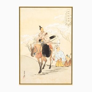 Antique Japanese Woodblock Meiji Print by Gekko Ogata
