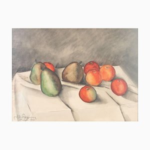 Nach Cezanne, Äpfel & Birnen Stillleben, Aquarell