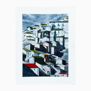 Mediterrane Häuser, Mitte 20. Jh., Ölgemälde