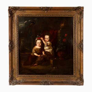 Circle of Constantijn Netscher, Babies, 17th Century, Painting