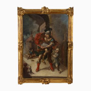 Aeneas' Escape from Burning Troy, 18th Century, Oil Painting