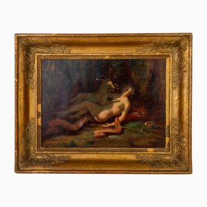 Scène Bacchante, 18ème Siècle, Huile sur Parchemin