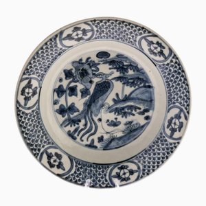 Assiette Antique en Porcelaine Bleue et Blanche Dynastie Ming, Chine