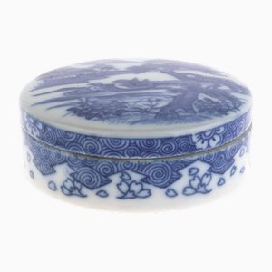Caja con tapa china de porcelana y cerámica