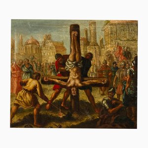 Crucifixion Scene, 17th Century, Oil on Canvas