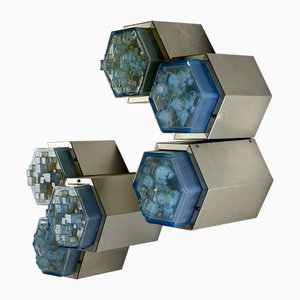Hexagonal Wall Sconces by Albano Poli for Poliarte, 1960s, Set of 2