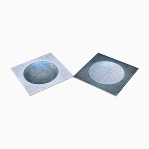 Italian Enameled Plates, 1960s, Set of 2