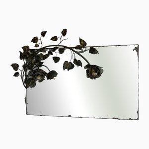 Spiegel mit Blumenmuster aus Messing