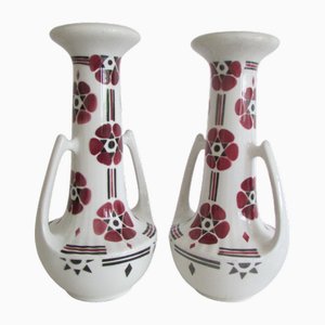 Art Nouveau Vases from Saint Clément, 1890s, Set of 2