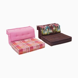 2-Module Sofa Mah Jong by Hans Hopfer for Roche Bobois, 1970s, Set of 2