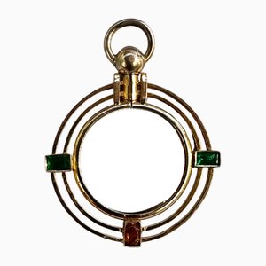 Vintage Art Deco Double Glass Photo Locket Pendant, 1930