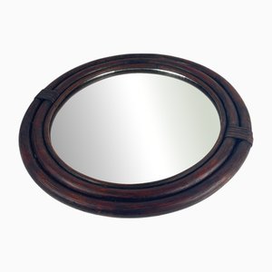 Round Rattan Mirror, 1970