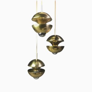 Golden Kaskade Ceiling Light by Klaus Hempel for Kaiser Leuchten, Germany, 1970s