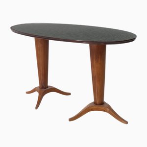 Italian Console Table in Green Glass, 1950