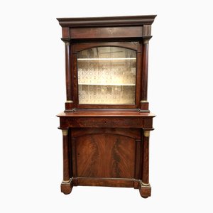 Empire Display Cabinet in Mahogany and Mahogany Veneer, 1800s