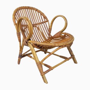 Silla de bambú y ratán de Rohé Noordwolde, años 50