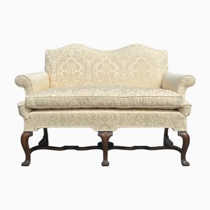 Edwardian Queen Anne Carved Walnut Sofa, 1900