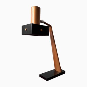 Mid-Century Modern Gold and Black Metal Geisha Table Lamp by Fase, 1967