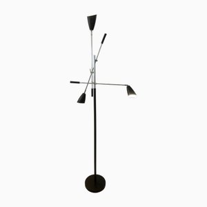 Original Verstellbare 3-Arm-Lampe in Schwarz und Chrom von der Triennale Mailand, 1950