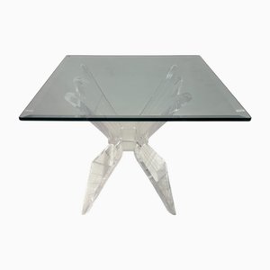 Mesa de centro de vidrio y acrílico de Lion en Frost New York, 1970