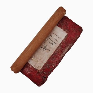 Pompeo Pianezzola, Red: Life, Friendship Remains, 1996, Ceramica e pergamena
