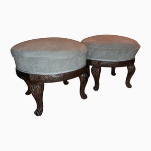 Vintage Poufs, 1930s, Set of 2