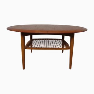Tavolino da caffè in teak di Johannes Andersen per CFC Silkeborg, Danimarca, anni '60
