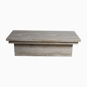 Vintage Travertine Coffee Table, Italy, 1970s