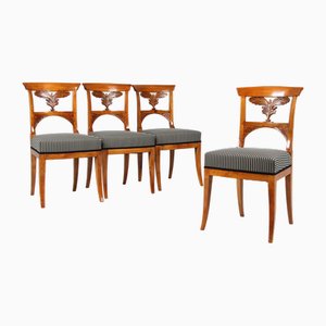 Antique Biedermeier Chairs, 1820, Set of 4