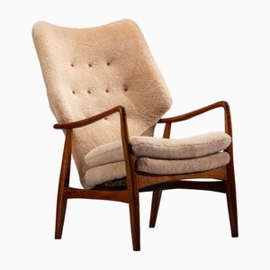 Dänischer Sessel aus Schaffell von Madsen & Schubell, 1950er