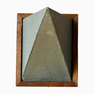 Midcentury Modern Wall Lamp in Metal and Oak, 1950s