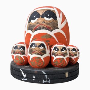 Vintage Daruma Set aus Holz, 1970er, 9 . Set
