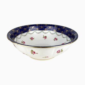 Antikes viktorianisches großes Mintons Waschbecken mit Blumengirlande von Staffordshire Pottery, 1890er