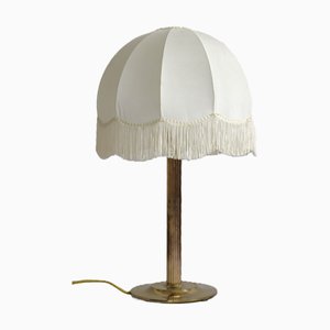 Lampada da tavolo vintage in seta e ottone di Josef Hoffmann, anni '50