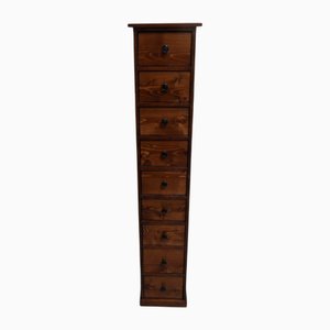 Antique Dutch Pine Filing Cabinet with Drawers, 1930s