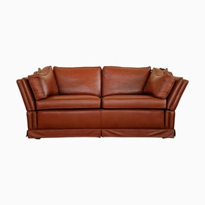 Ledersofa mit Klappseiten, 1970er
