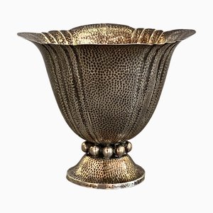 Jarrón Art Déco de plata martillada, años 30