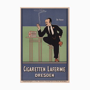 Fritz Rehm, Der Kenner - Cigaretten Laferme Dresden from Les Maîtres de L'Affiche, 1898, Original Lithograph