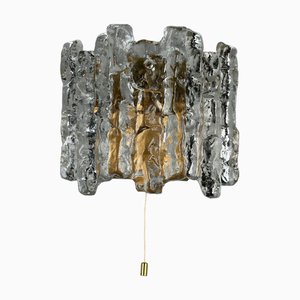 Vintage Ice Glass Wall Lamp by J.T. Kalmar, 1970s