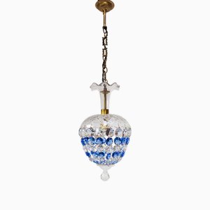 Vintage Pendant in Blue Glass, 1960