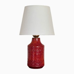 Schwedische Mid-Century Keramik Tischlampe in Rot, 1960er